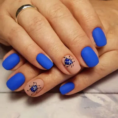 Мрамор, Синий маникюр, Матовые ногти | Nails, Beauty