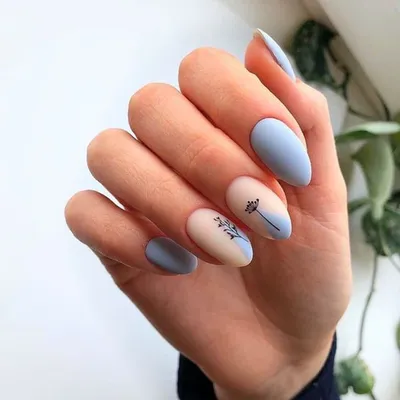 matte blue mani. #nails | Маникюр, Нейл-арт, Дизайнерские ногти