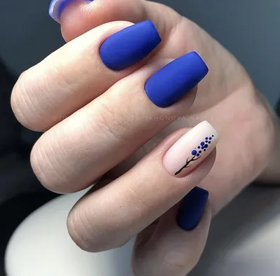 Синие матовые ногти / дизайн ногтей | Квадратные ногти, Ногти, Матовые ногти