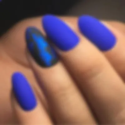 Синий матовый маникюр – идеи дизайна ногтей на короткие, средние и длинные  ногти, техника выполнения