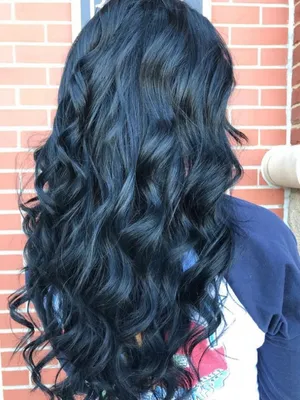 Окрашивание волос черный с синим - 70 фото