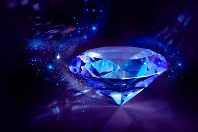 Ярко-синий бриллиант на темном фоне генеративный ии | Премиум Фото