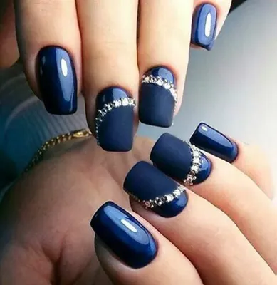 Геометрический дизайн ногтей гель-лаком. Красивый синий маникюр. - YouTube