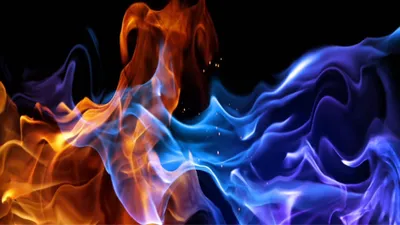 Пылающий синий огонь, рамки и границы пламени | Бесплатно векторы
