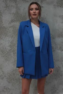 Костюм пиджак и юбка синий женский Ветка Стиль