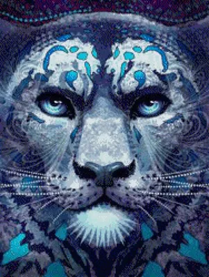 Мечтательный синий тигр Фотофон квадратная круглая Алмазная картина  животное растение ручная работа подарок украшение для дома | AliExpress