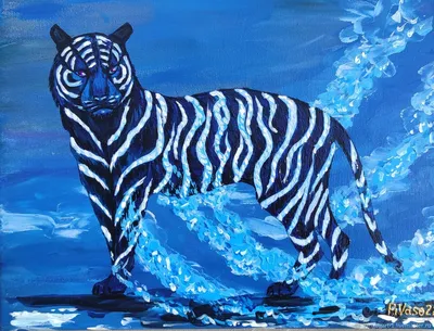 Мультяшный синий тигр - 63 фото