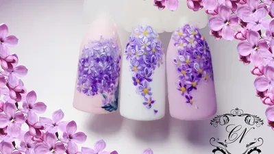 Сирень | Lilac nails, Lilac nails design, Glitter nail art