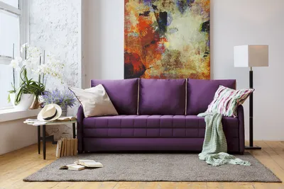 Сиреневый диван в интерьере фото фото