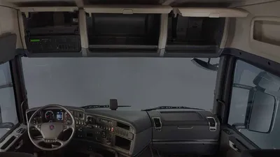 Интерьер кабины грузового автомобиля Scania Скания, салон