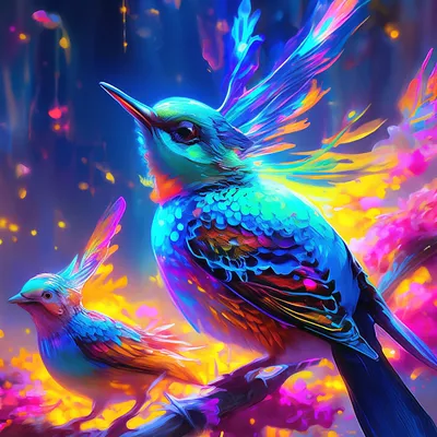 🤍Красочные сказочные птицы с …» — создано в Шедевруме