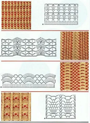 Узоры простые крючком. Вязание по схеме. Узор дорожки из вееров и вилочек -  YouTube