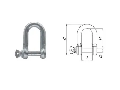 Скоба такелажная с винтовым пальцем, 6 мм Код товара: 00906_shackle |  Купить в интернет-магазине «Водник»