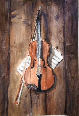 Картинка Скрипка раскраска в формате А4 для мальчиков | RaskraskA4.ru