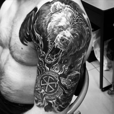 Славянские тату: 100+ фото лучших примеров, значение, эскизы |  Скандинавские татуировки, Татуировки медведя, Татуировки