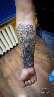 Татуировка мужская фентези на спине славянская 388 | Art of Pain