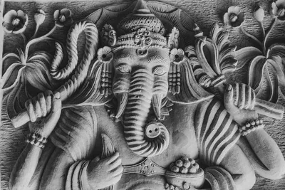 Индийский Слон Бог Ганеша — стоковая векторная графика и другие изображения  на тему Азиатский слон - Азиатский слон, Без людей, Бог - iStock