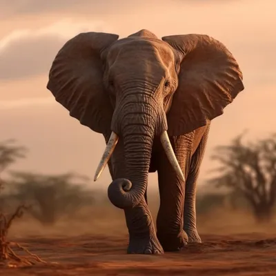 Слон с бивнями на спине | Премиум Фото