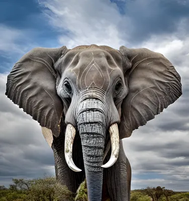 Слон с бивнями арт - 60 фото