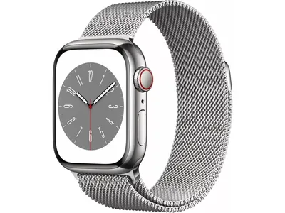 Купить в магазине Смарт-часы Apple Watch Series 8 GPS + Cellular 41mm  Silver Stainless Steel Case with Silver Milanese Loop (MNJ73, MNJ83, MNJ93)