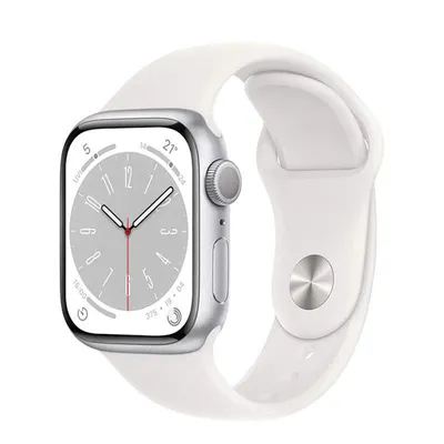 Смарт-часы Apple Watch Series 8 А2770 41mm Aluminium Case with silver-white  sport band S-M, купить в Москве, цены в интернет-магазинах на Мегамаркет