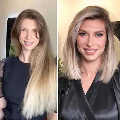 Смена прически фото до и после фото
