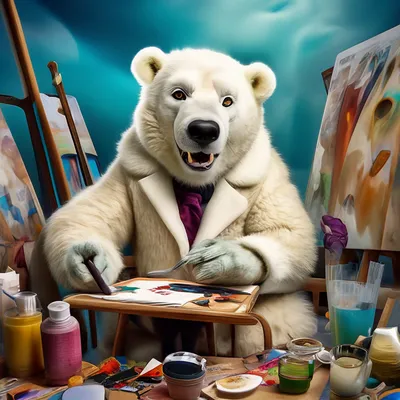 Смешной белый медведь - 77 фото