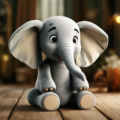 Милый слон смешной мультяшный персонаж Стоковая иллюстрация  ©visible3dscience #104067132