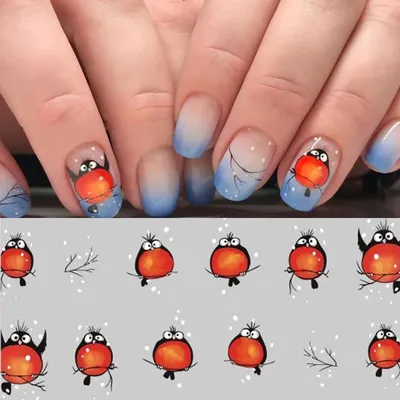 Russian Bullfinch Winter Nail Art | Зимний Маникюр Снегири | Nail art,  Youtube nail art, Christmas nail art