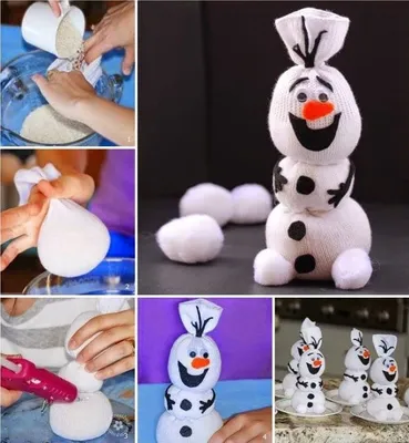 Снеговик из носочка за 10 мин ❄ Простая поделка на новый год ) - YouTube
