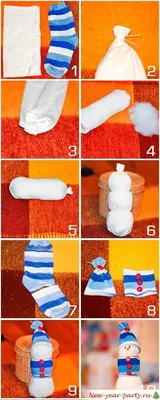 Поделка снеговик - 80 новых фото идей для детского сада и школы из ниток,  носков, бумаги, ватных дисков