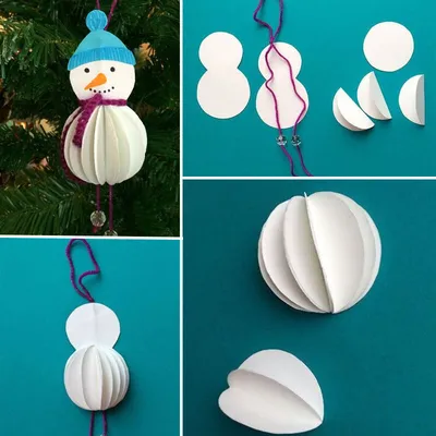 Снеговик из ватных дисков своими руками: 3 поделки для детей