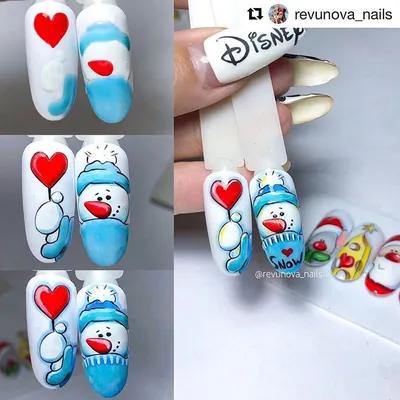 💅🏻МК от лучших нейл мастеров в Instagram: «#Repost @revunova_nails with  @get_repost ・・・ Уиии😍 Мой пухляшный снеговик⛄️ ⠀ Продолжаю ва… | Ногти,  Маникюр, Нейл-арт