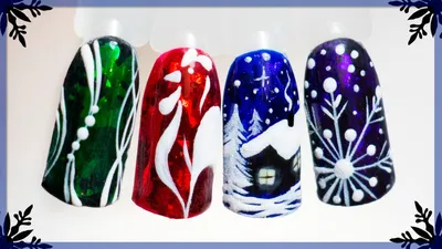 ❄ ЗИМНИЙ дизайн ногтей ❄ СНЕЖИНКИ на ногтях ❄ Дизайн ногтей гель лаком ❄  Nail Design Shellac ❄ - YouTube