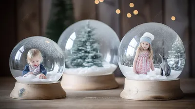 Снежный шар Рождественская сказка с метелью и подстветкой