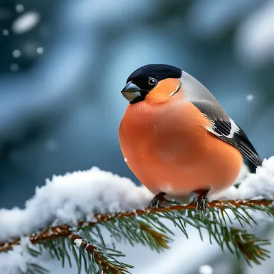 Снегирь птица сидит на ветке ёлки…» — создано в Шедевруме