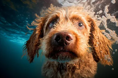 Собака не понимает, как плавать, и ходит в воде – забавное видео