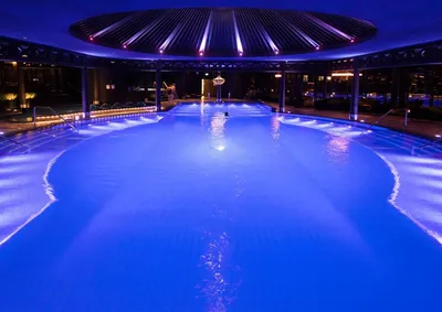 swimming pools in a spa hotel in the attic Stock Photo - Alamy