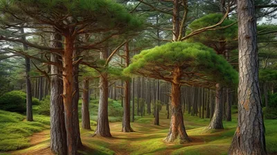 Старый сосновый лес - 71 фото