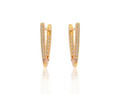 Современные золотые серьги с бриллиантами 0.36ct – купить за 27 500 ₽ в  интернет-магазине Mister Diamond с бесплатной доставкой