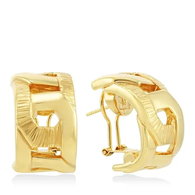 Quadri Signed Modern 2-tone Earrings in 18K solid gold with wire design! |  eBay