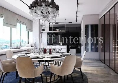 Дизайн интерьера Гостиной-кухни-столовой 5-ти комнатной квартиры –  arch-buro.com
