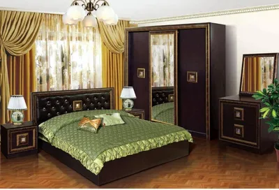 Спальня Алёна (Кровать 1.6 с настилом, тумба 2 шт., комод) (Венге/Дуб  молочный) купить в Хабаровске по низкой цене в интернет магазине мебели