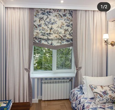 Комбинированные рулонные шторы в спальню купить в Минске