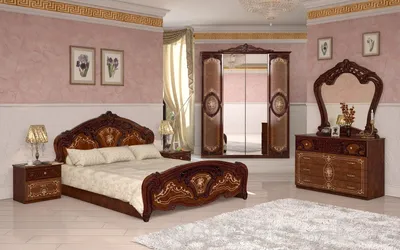 Спальный гарнитур Роза орех глянец купить в Екатеринбурге недорого, с  доставкой