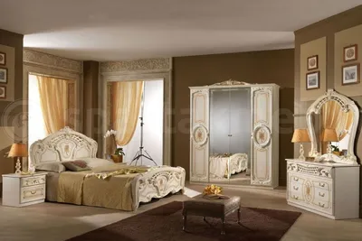 Спальня Роза Могано (с 6-ти дверным шкафом) от фабрики Диа-мебель купить в  Москве - интернет магазин Русмебельшоп.