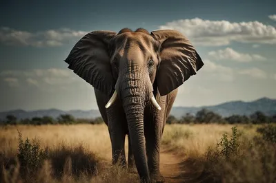 Элегантный слон нежный гигант саванны | Премиум Фото