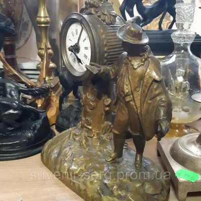 Старинные механические бронзовые часы Ангелочки: MiEsperanza