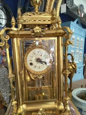Старинные настольные часы с бронзовым декором 19 века - YouTube