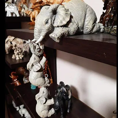Набор из трёх статуэток Семья слонов с золотом 25*11*65 (ID#1195432767),  цена: 2464 ₴, купить на Prom.ua